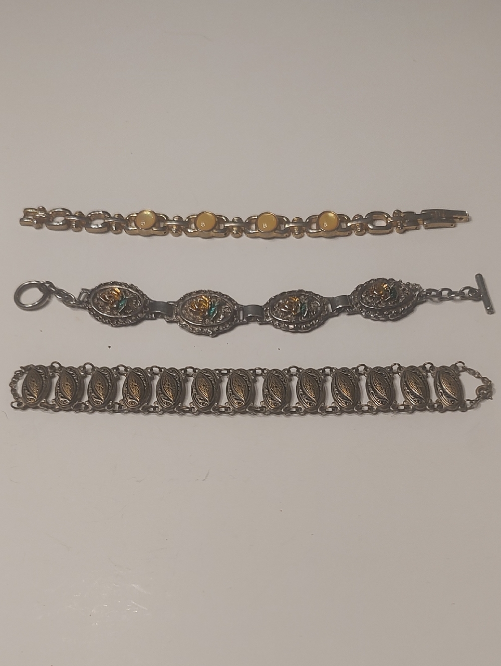 Elegant Yellow and Silver Women's Bracelets Lot X 3